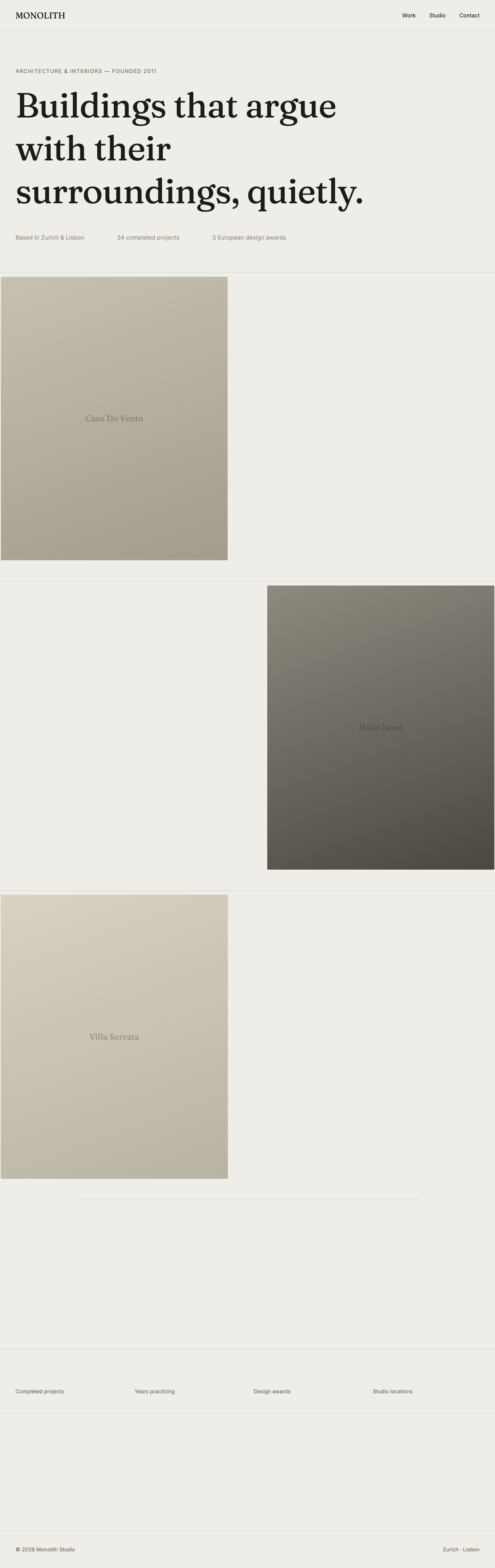 MONOLITH architecture studio example