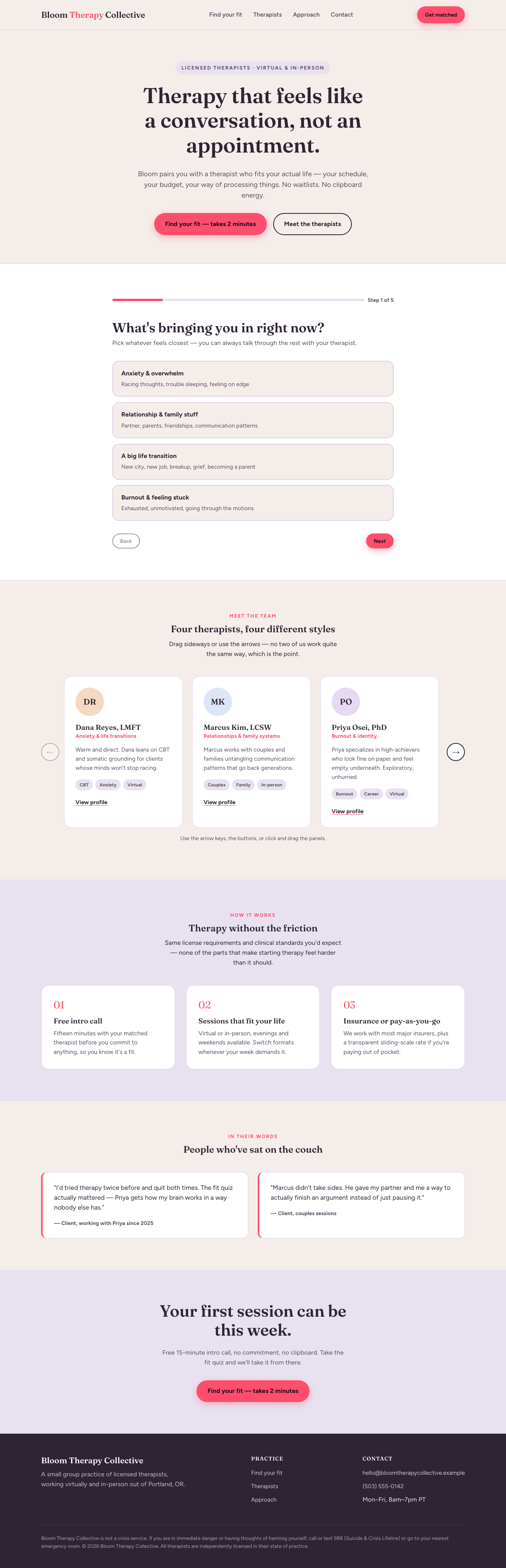 Bloom Therapy Collective example