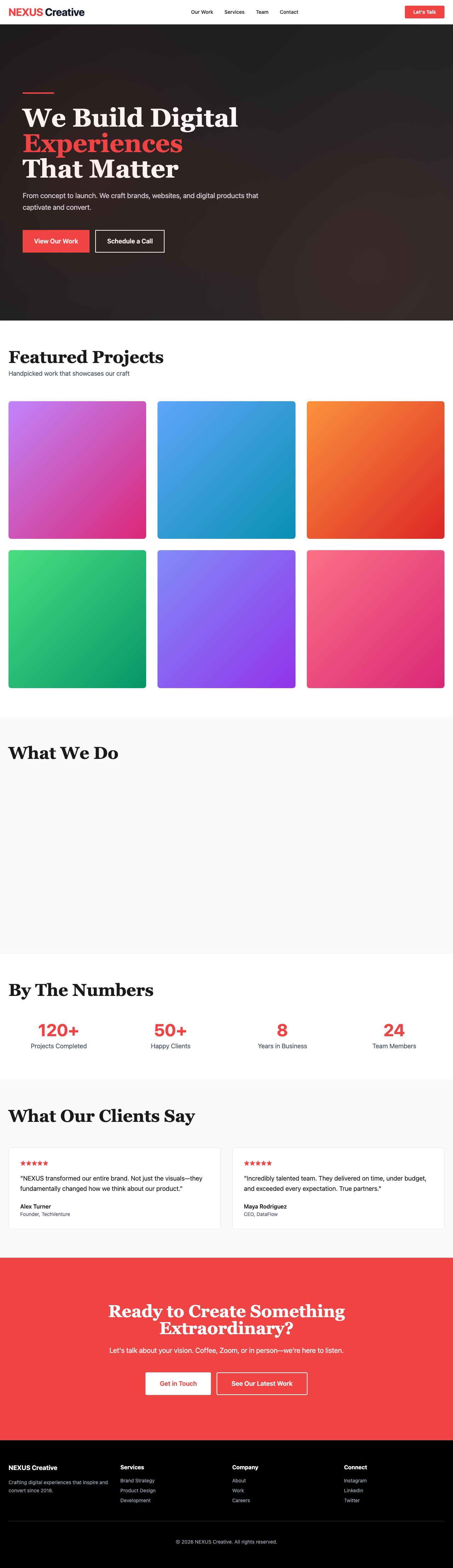 NEXUS Creative digital agency example