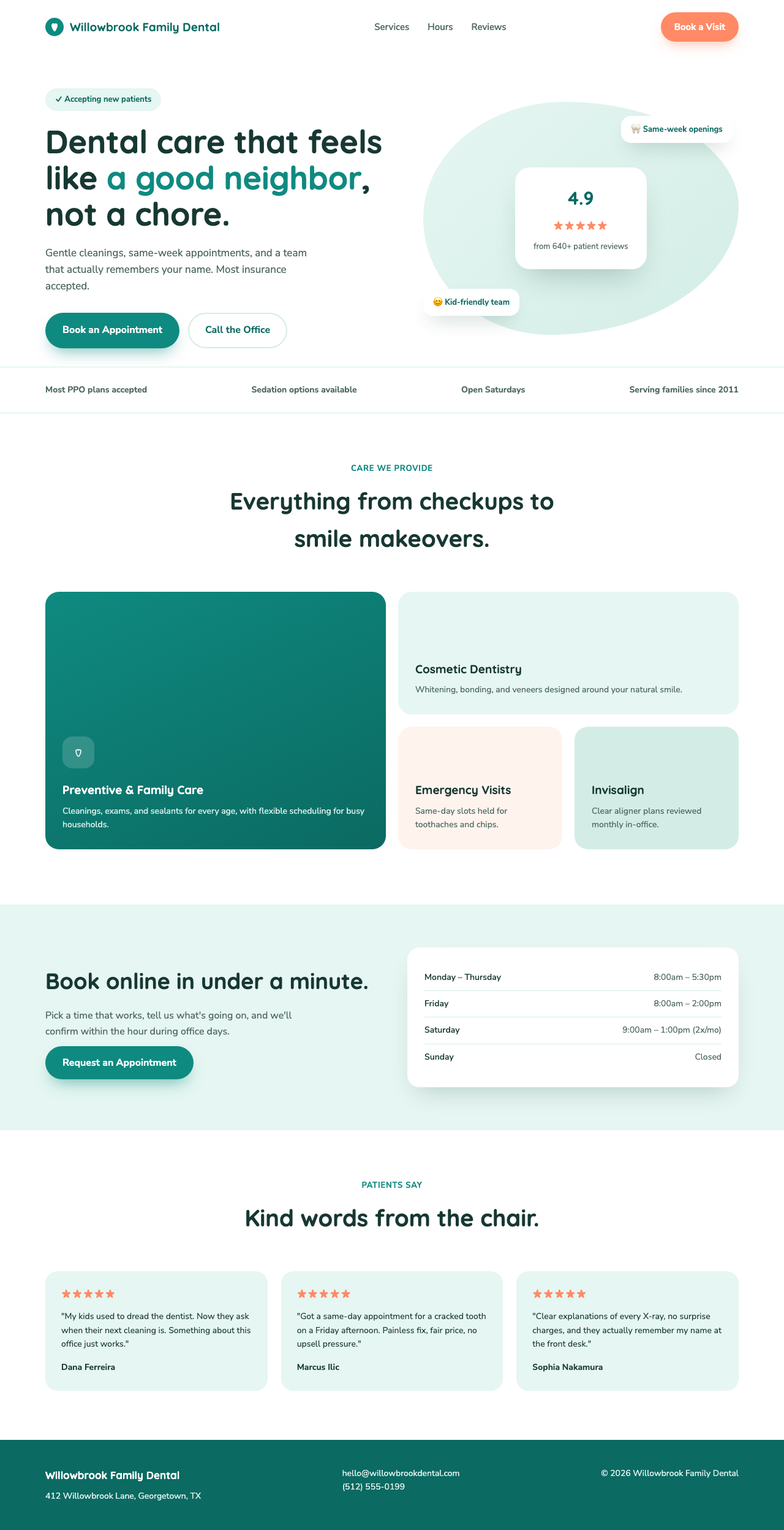 Dental practice sample site