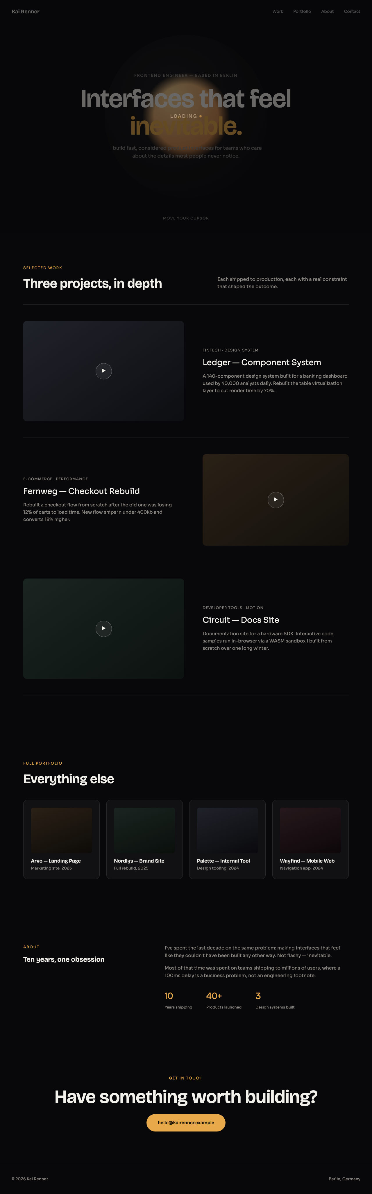 Frontend engineer portfolio example