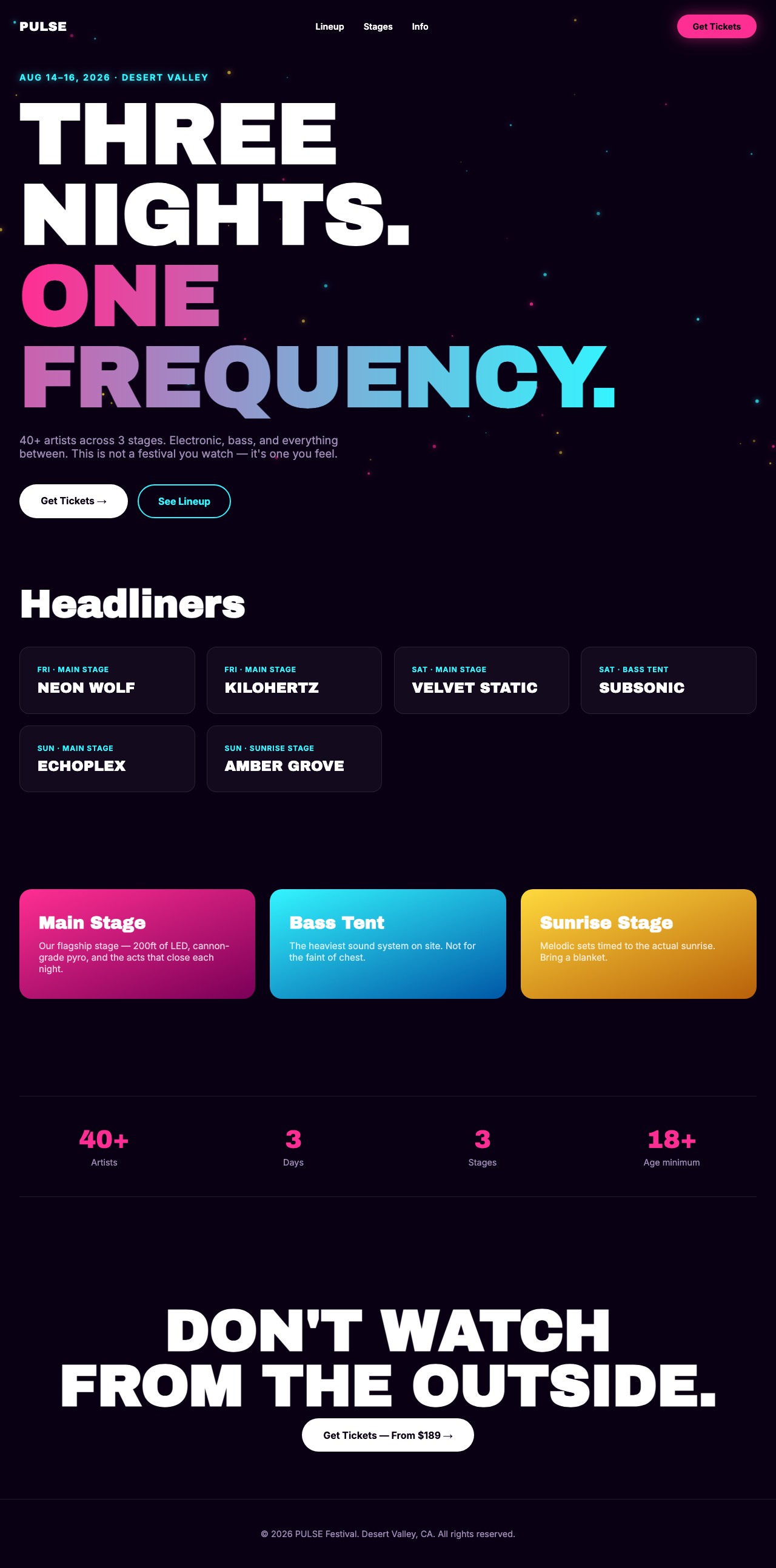 PULSE music festival example