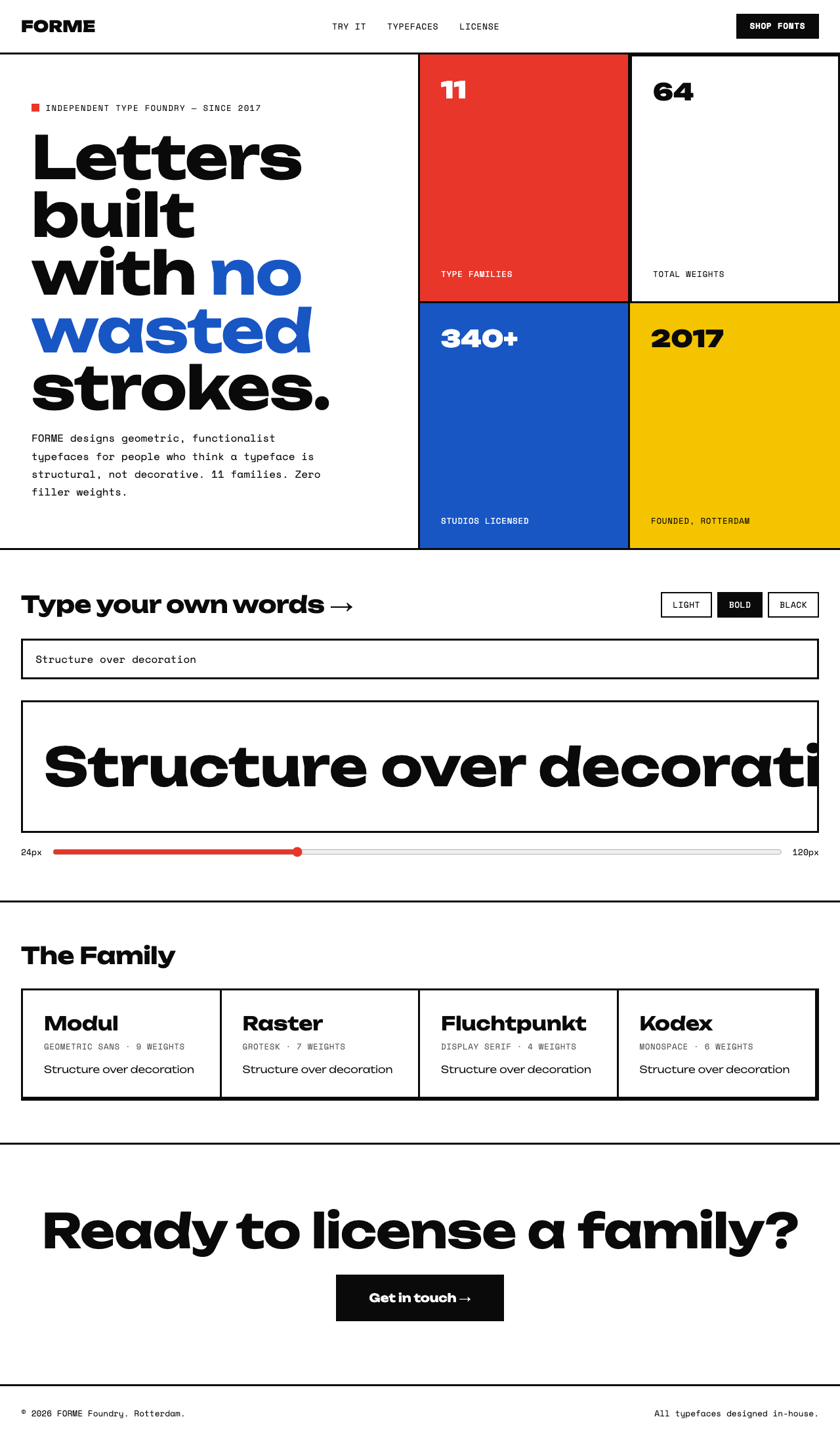 FORME type foundry example