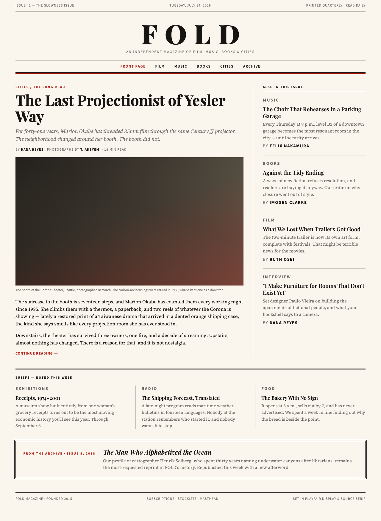 FOLD culture magazine example