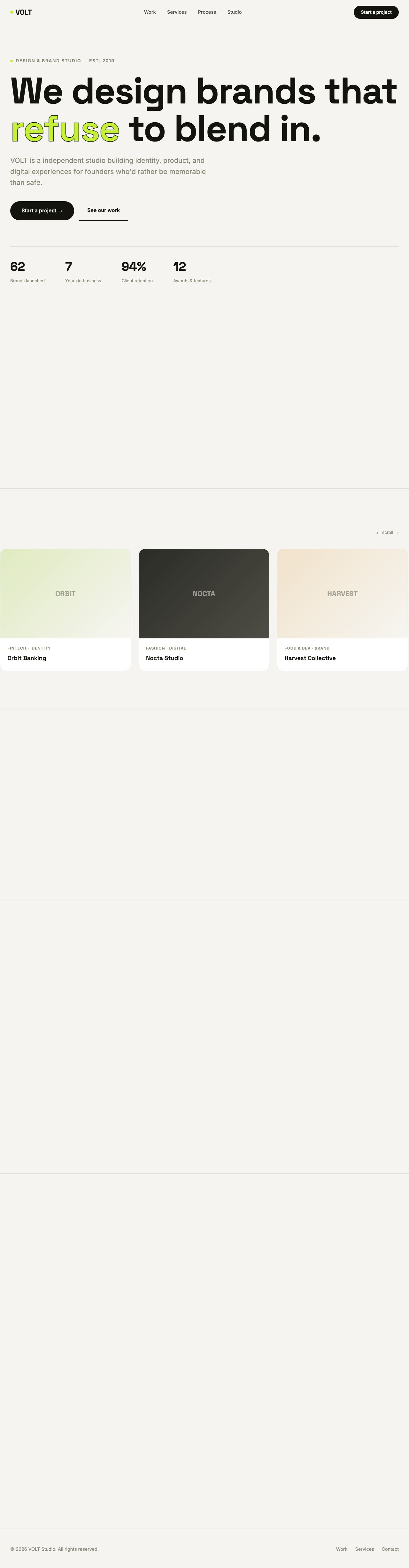 VOLT design studio example