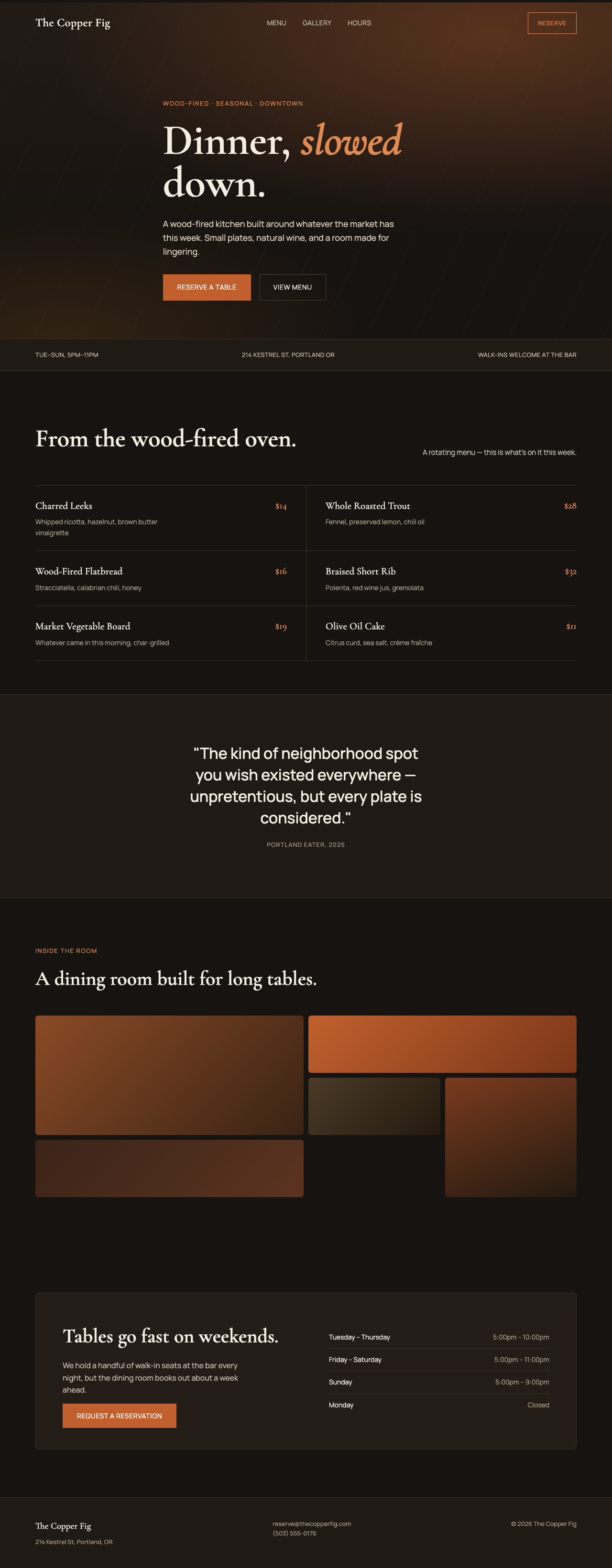 Restaurant sample site