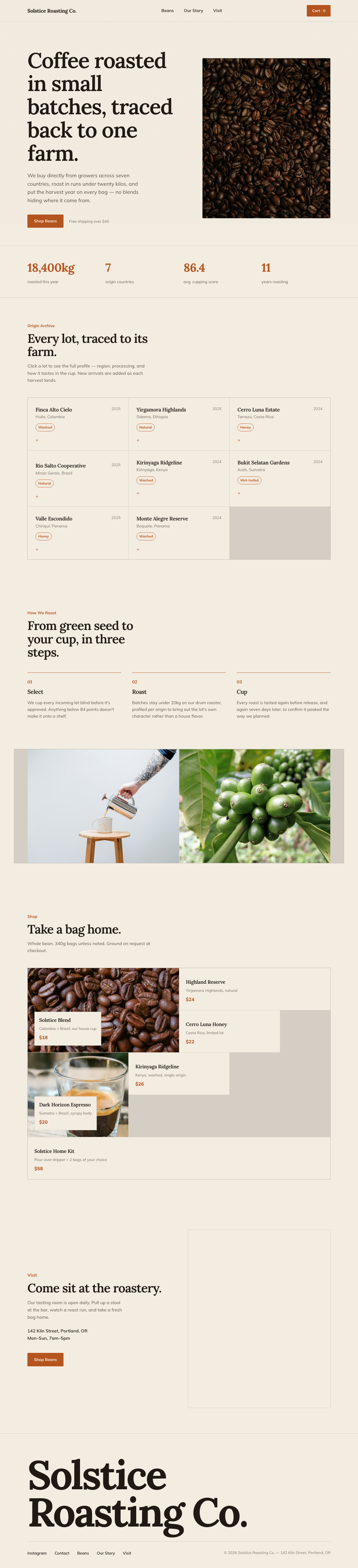 Solstice Roasting Co. example